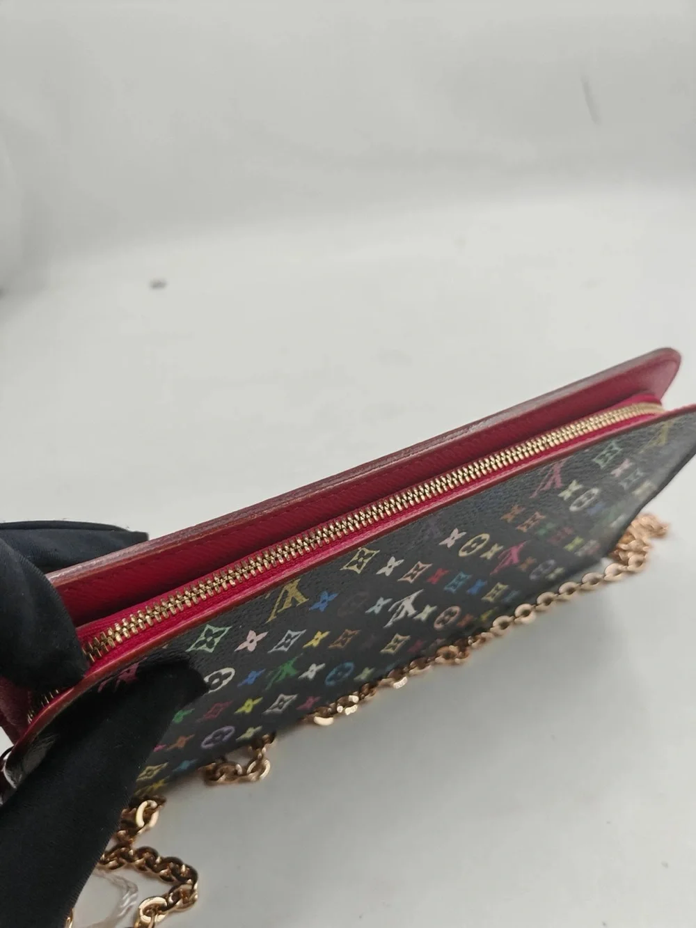 Louis Vuitton Black Multicolor Monogram Zip Around Wallet
